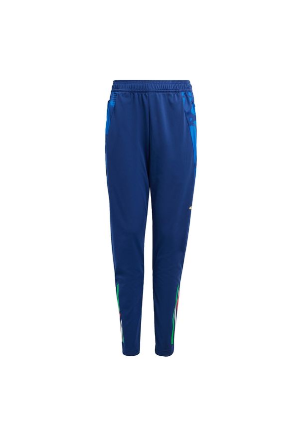 Adidas - Spodnie Italy Tiro 24 Competition Training Kids. Kolor: niebieski. Materiał: dresówka, materiał. Sport: piłka nożna