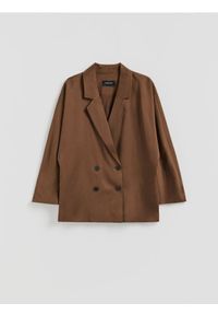 Reserved - Dwurzędowa marynarka z lyocellu - brązowy. Kolor: brązowy #1