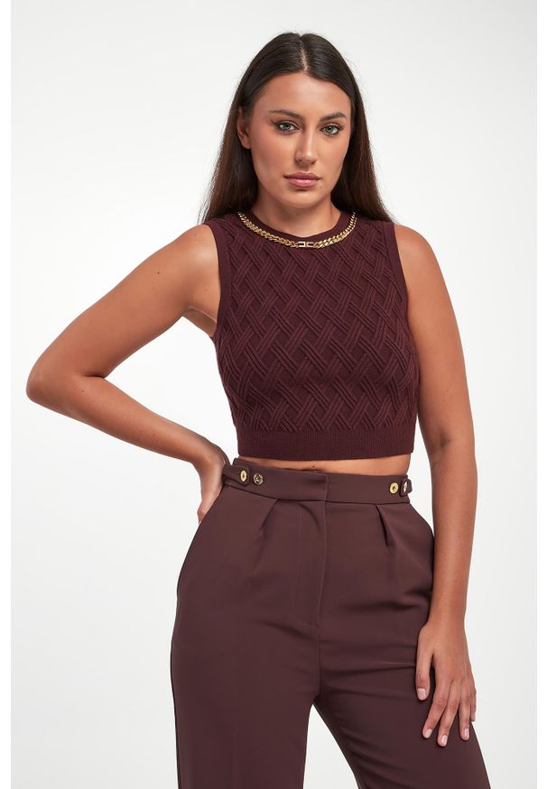 Elisabetta Franchi - Top damski z łańcuchem ELISABETTA FRANCHI