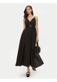 TwinSet - TWINSET Sukienka letnia 241TT2021 Czarny Regular Fit. Kolor: czarny. Materiał: bawełna. Sezon: lato #4