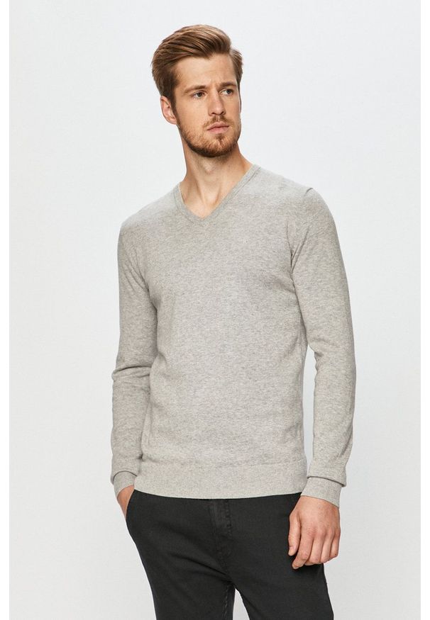 Tom Tailor Denim - Sweter. Okazja: na co dzień. Kolor: szary. Materiał: denim. Styl: casual