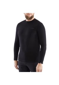 Koszulka longsleeve męska Viking Teres z przędzy bambusowej i wełny Merino. Kolor: czarny. Materiał: wełna. Długość rękawa: długi rękaw #1