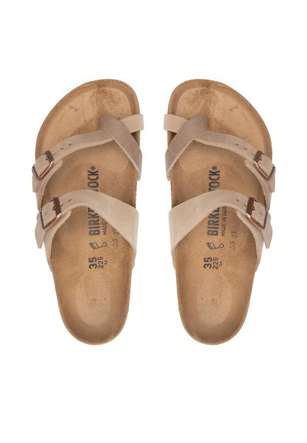 Birkenstock Japonki Mayari 1011433 Beżowy. Kolor: beżowy. Materiał: nubuk, skóra