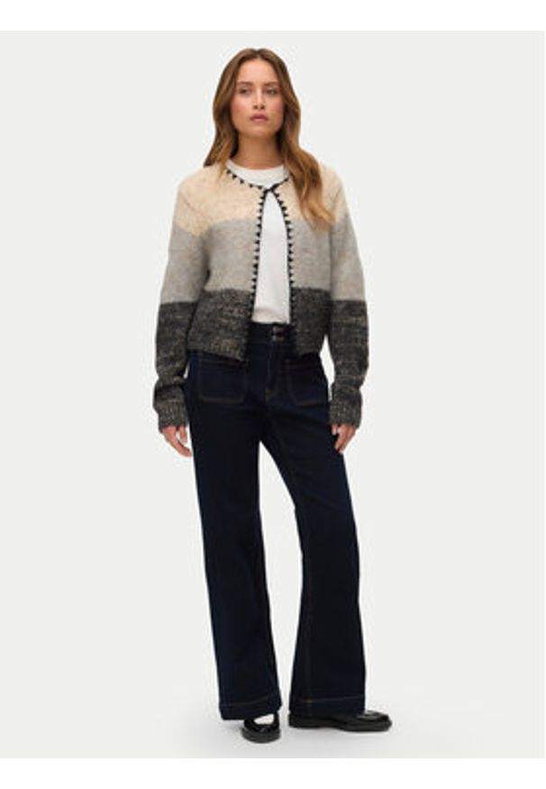 Vero Moda Sweter Jenna 10335750 Beżowy Standard Fit. Kolor: beżowy. Materiał: syntetyk