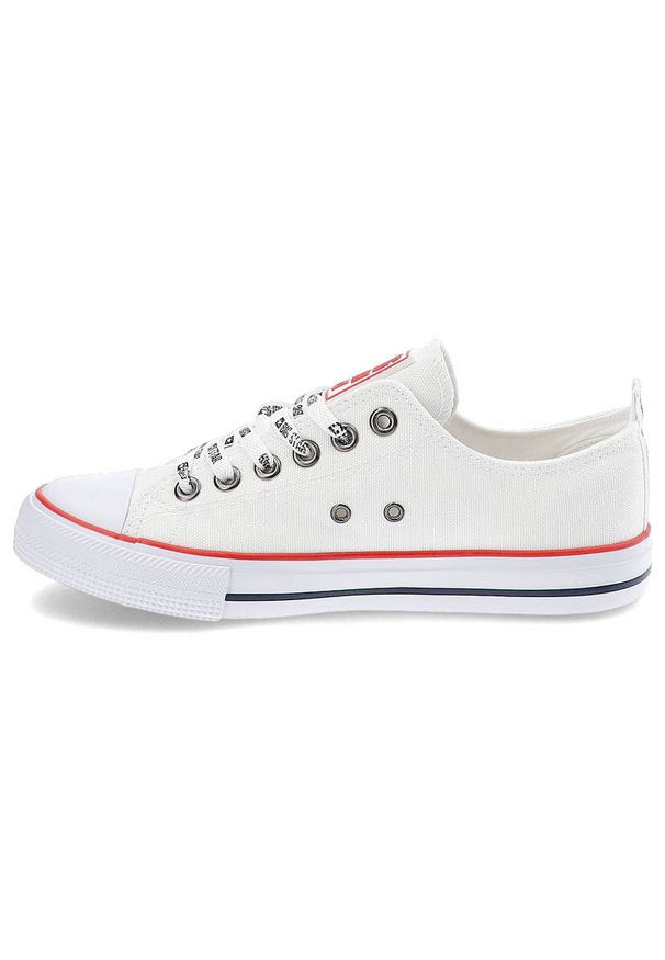 Big-Star - Białe Trampki Big Star Modne Buty Unisex. Okazja: na co dzień. Kolor: biały. Materiał: materiał. Szerokość cholewki: normalna. Styl: casual