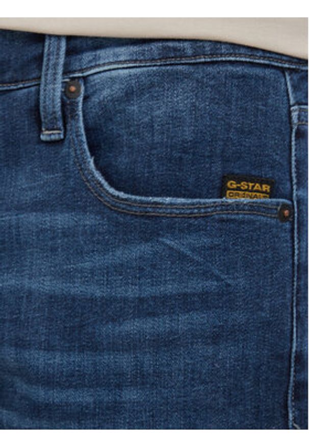 G-Star RAW - G-Star Raw Szorty jeansowe 3301 D10481-C051 Niebieski Slim Fit. Kolor: niebieski. Materiał: bawełna