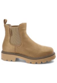 Big-Star - Beżowe Sztyblety Big Star Ocieplane Obuwie Damskie. Kolor: beżowy. Materiał: guma, materiał, futro, syntetyk. Szerokość cholewki: normalna. Sezon: jesień #4