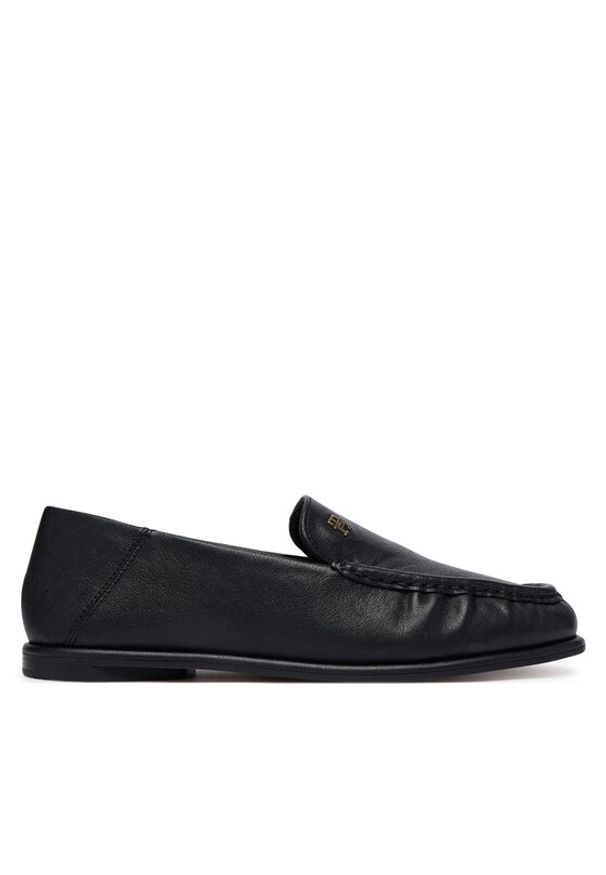 TOMMY HILFIGER - Tommy Hilfiger Lordsy Leather Ruched Toe Loafers FW0FW09250 Czarny. Kolor: czarny. Materiał: skóra
