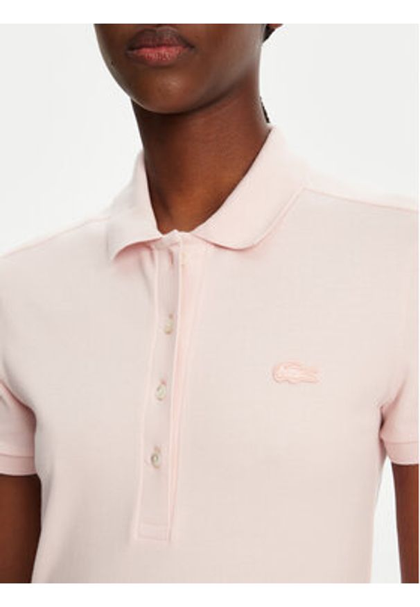Lacoste Sukienka codzienna EF5473 Różowy Slim Fit. Okazja: na co dzień. Kolor: różowy. Materiał: bawełna. Typ sukienki: proste. Styl: casual