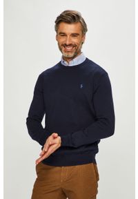 Polo Ralph Lauren - Sweter. Typ kołnierza: polo. Kolor: niebieski. Materiał: bawełna, dzianina. Wzór: gładki #1