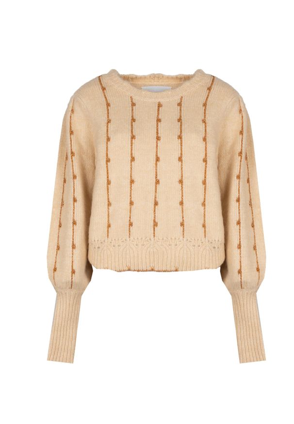 Silvian Heach Sweter "Kuina" | PGA22187 | Kobieta | Beżowy, Kremowy. Kolor: wielokolorowy, kremowy, beżowy. Materiał: akryl, nylon, poliester, wełna. Długość: krótkie. Wzór: aplikacja