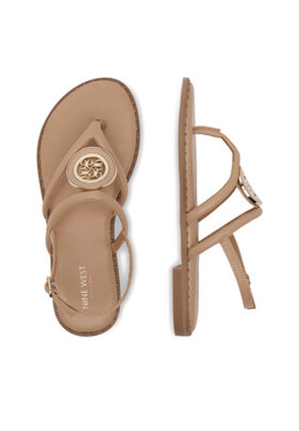 Nine West Sandały 123AL1754 Beżowy. Kolor: beżowy. Materiał: skóra