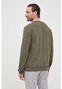 TOMMY HILFIGER - Tommy Hilfiger bluza męska kolor zielony z nadrukiem. Okazja: na co dzień. Kolor: zielony. Materiał: skóra, włókno. Długość rękawa: raglanowy rękaw. Wzór: nadruk. Styl: casual