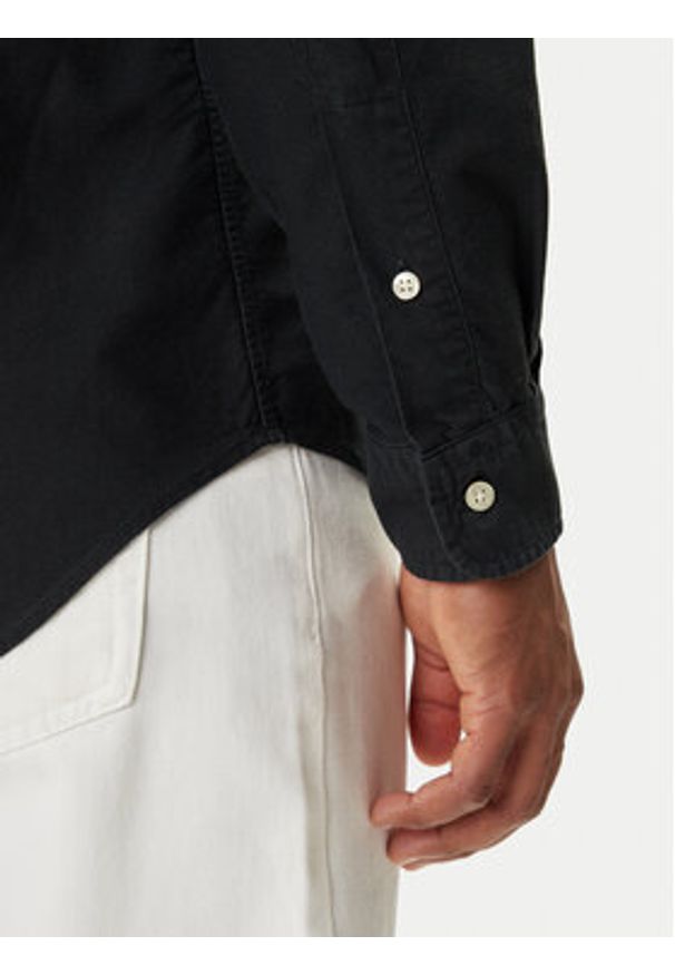 Polo Ralph Lauren Koszula Bsr 710772290 Czarny Custom Fit. Typ kołnierza: polo. Kolor: czarny. Materiał: bawełna