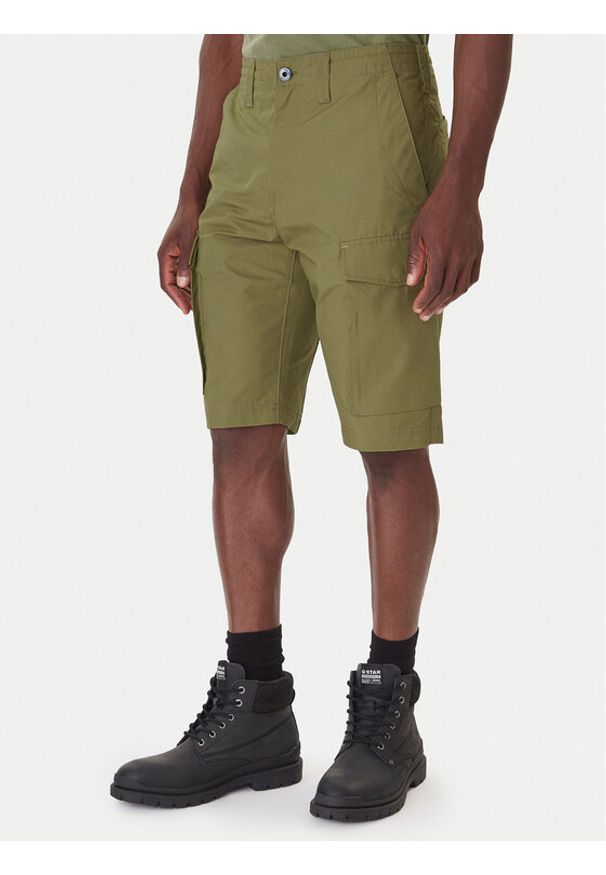 G-Star RAW - G-Star Raw Szorty materiałowe Core D26220-C973 Zielony Regular Fit. Kolor: zielony. Materiał: bawełna