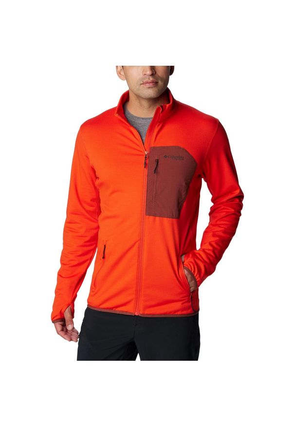 columbia - Polarowy sweter męski Columbia Triple Canyon Grid Fleece Full Zip. Kolor: żółty, pomarańczowy, wielokolorowy. Materiał: poliester, elastan