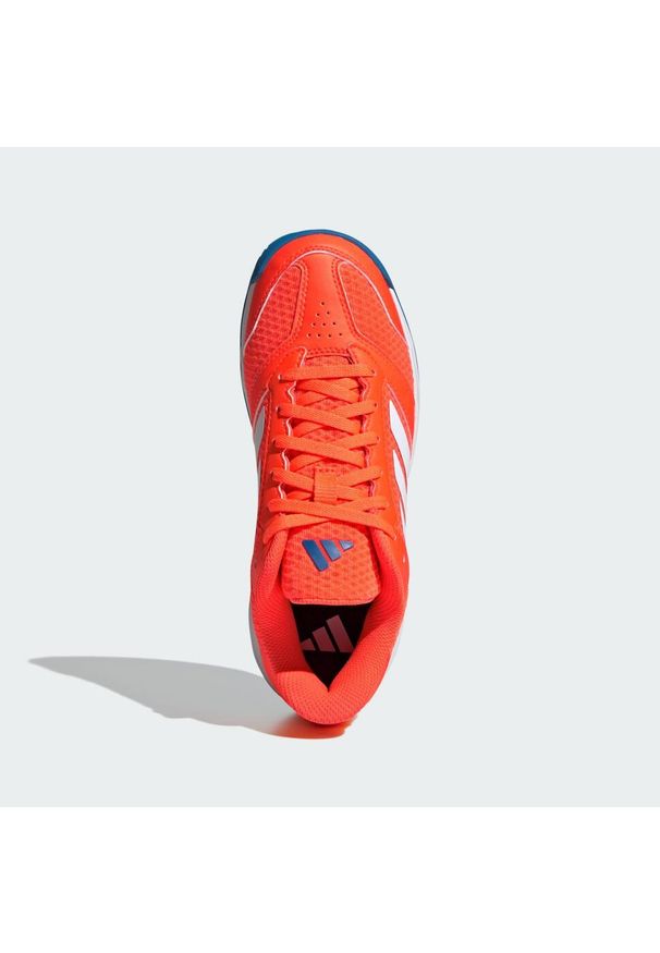 Adidas - Buty Ligra 8 Kids IN. Kolor: pomarańczowy, biały, wielokolorowy. Materiał: materiał