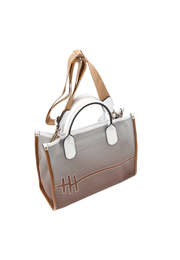 Duża Brązowa Torebka Damska Hispanitas. Kolor: brązowy. Wzór: gradientowy. Styl: casual, elegancki. Rodzaj torebki: na ramię