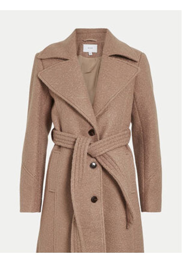 Vila Płaszcz przejściowy Jonno 14101189 Beżowy Regular Fit. Kolor: beżowy. Materiał: syntetyk