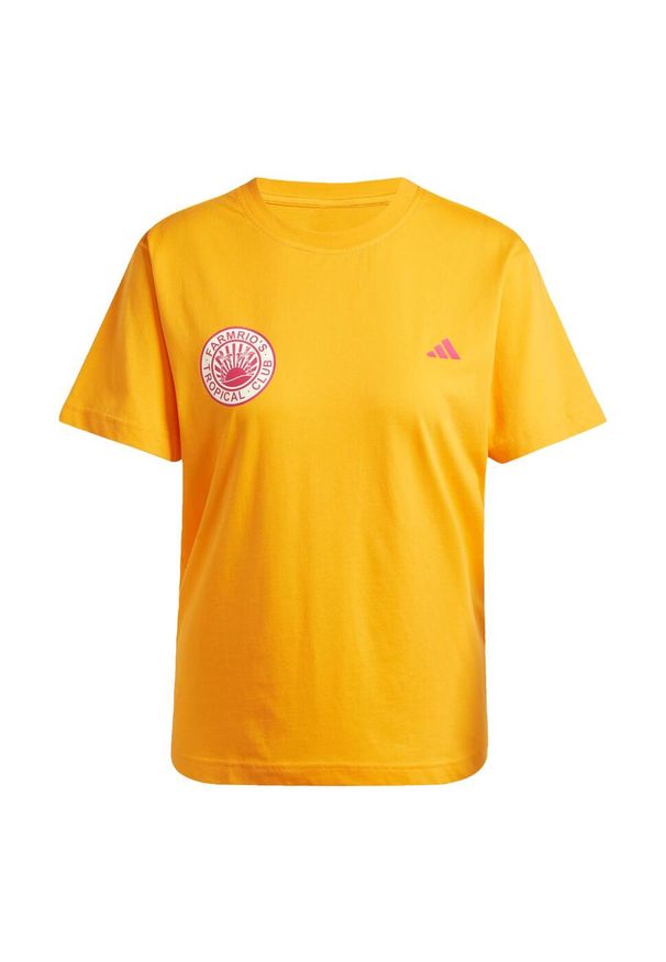 Adidas - Koszulka adidas x FARM Graphic. Kolor: pomarańczowy, wielokolorowy, żółty. Sport: fitness