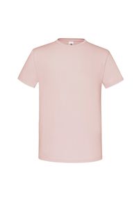 FRUIT OF THE LOOM - Męska Koszulka Iconic 150. Kolor: różowy. Sport: turystyka piesza