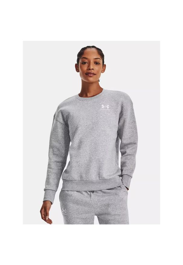 Under Armour - Bluza fitness damska UNDER ARMOUR Essential Fleece Crew. Kolor: szary. Sport: fitness