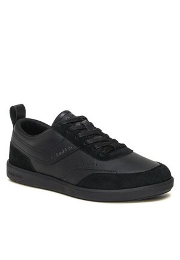Sneakersy Calvin Klein - Low Top Lace Up Lth Mix HM0HM00851 Triple Black 0GJ. Kolor: czarny. Materiał: zamsz, skóra