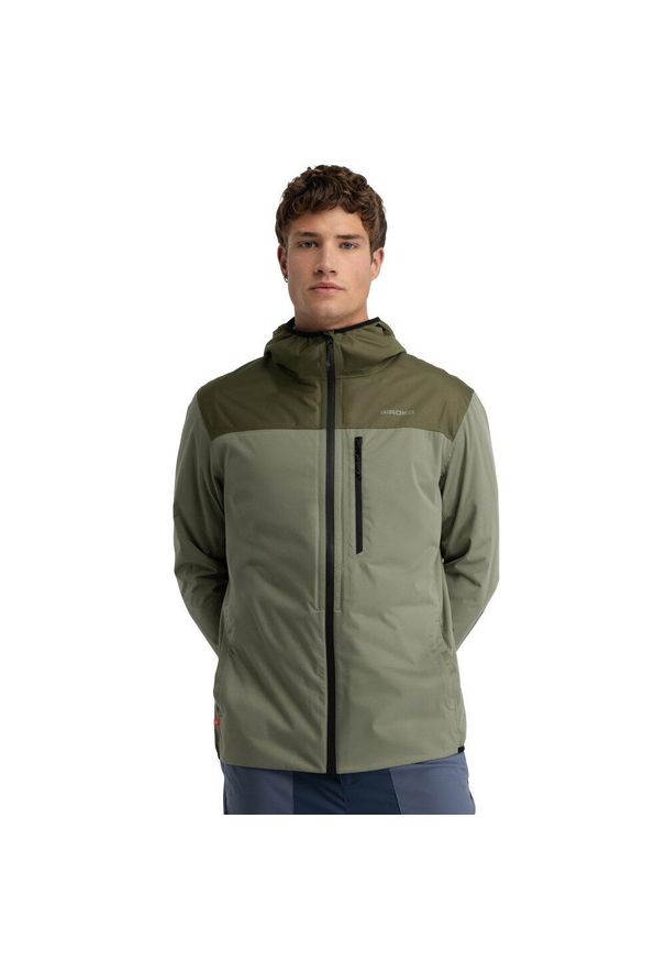 SIROKO - Męska przeciwdeszczowa kurtka trekkingowa Siroko Ventra Green. Typ kołnierza: kaptur. Kolor: zielony. Sezon: zima. Styl: sportowy