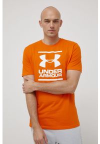 Under Armour - T-shirt 1326849 1326849-101. Okazja: na co dzień. Kolor: pomarańczowy. Materiał: dzianina. Styl: casual #1