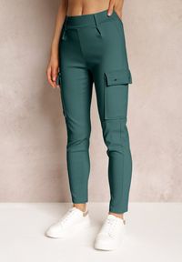 Renee - Ciemnozielone Spodnie Bojówki z Kieszeniami Taheya. Okazja: na co dzień. Kolor: zielony. Styl: casual, elegancki #3