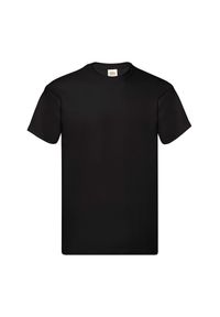FRUIT OF THE LOOM - Oryginalna Bawełniana Koszulka Unisex Dla Dorosłych. Kolor: czarny. Materiał: bawełna. Sport: turystyka piesza