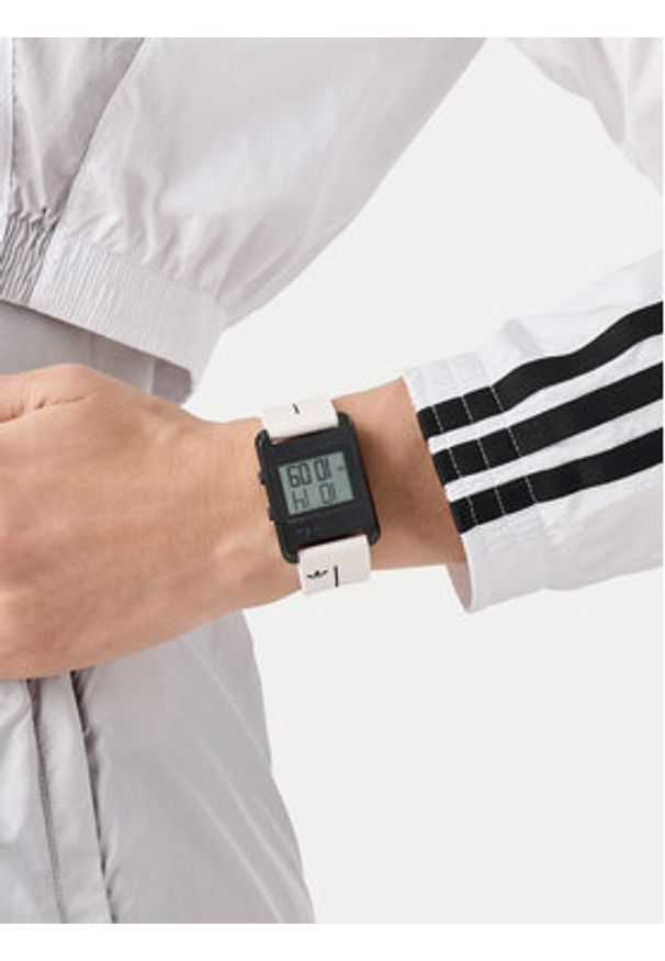 Adidas - adidas Zegarek AO Street Retro Pop Three AOST25536 Biały. Kolor: biały. Materiał: syntetyk. Styl: street, retro