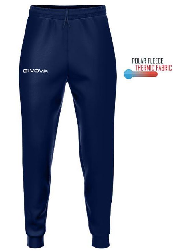 Spodnie piłkarskie dla dzieci Givova One granatowe. Kolor: niebieski. Materiał: dresówka. Styl: sportowy. Sport: piłka nożna