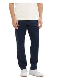 Tom Tailor Spodnie materiałowe 1035045 Granatowy Regular Fit. Kolor: niebieski. Materiał: len