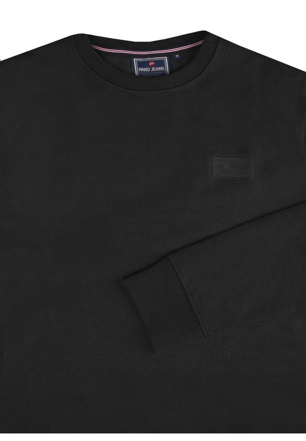 Miękka i Wygodna Męska Bluza - Pako Jeans - Czarna. Kolor: czarny. Materiał: bawełna, poliester