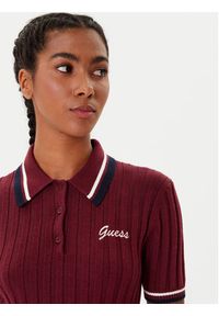 Guess Sweter V5BP04 Z1152 Bordowy Regular Fit. Kolor: czerwony. Materiał: akryl #4