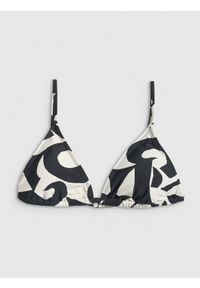 4f - 4F Góra od bikini damska - czarno-biała XL. Kolor: biały. Materiał: materiał #1