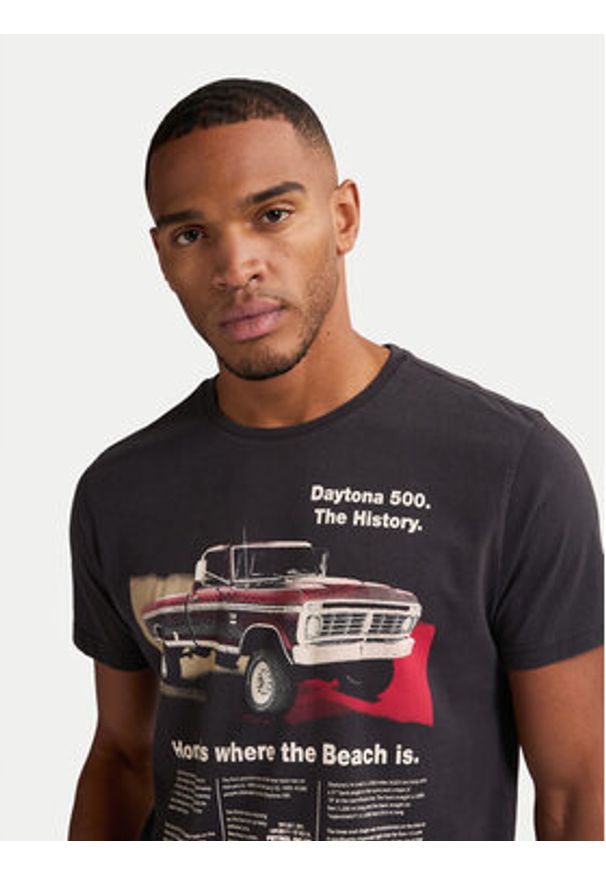 Petrol Industries T-Shirt M-1050-TSR604 Czarny Regular Fit. Kolor: czarny. Materiał: bawełna