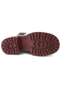 Bordowe Botki Artiker Modne Buty Damskie. Kolor: czerwony. Szerokość cholewki: normalna. Wzór: aplikacja. Sezon: zima, jesień. Obcas: na słupku #8