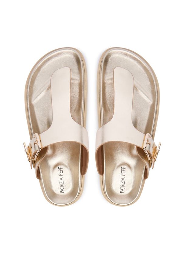 Patrizia Pepe Japonki PPJ405.27 Złoty. Kolor: złoty. Materiał: skóra