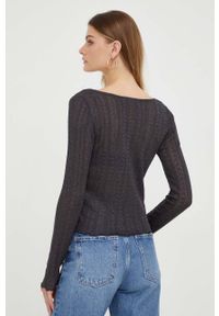 Guess kardigan damski kolor czarny lekki. Kolor: czarny. Długość rękawa: długi rękaw. Długość: długie. Wzór: ze splotem #3