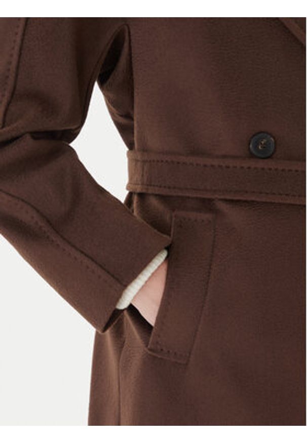 Weekend Max Mara Płaszcz wełniany Resina 2525016102 Brązowy Regular Fit. Kolor: brązowy. Materiał: wełna