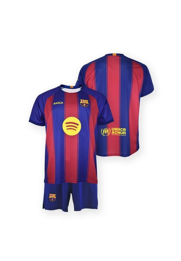 Strój domowy dziecięcy FC Barcelona 2025-26 Premium. Kolor: niebieski, wielokolorowy. Sport: piłka nożna