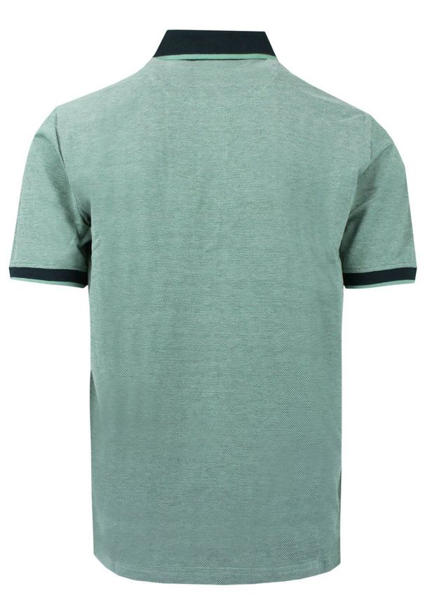Bawełniana, Męska Koszulka Polo - Pako Jeans - Bladozielony Melanż. Okazja: na co dzień. Typ kołnierza: polo. Kolor: zielony. Materiał: bawełna. Wzór: melanż. Styl: casual