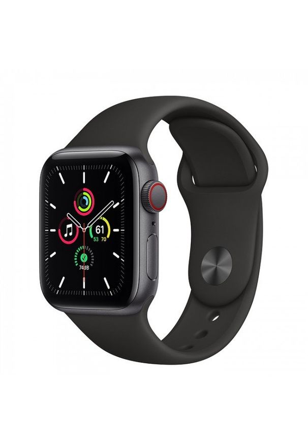 APPLE - Smartwatch Apple Watch SE GPS+Cellular 40mm aluminium, gwiezdna szarość | czarny pasek sport. Rodzaj zegarka: smartwatch. Kolor: czarny. Styl: sportowy