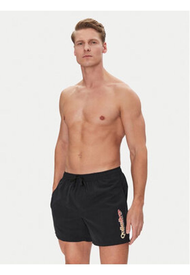 Quiksilver Szorty kąpielowe Spl Fineline Volley 15 EQYJV04141 Czarny Regular Fit. Kolor: czarny. Materiał: syntetyk