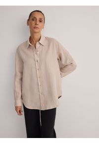 Reserved - Lniana koszula oversize - wielobarwny. Materiał: len #1