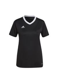 Koszulka piłkarska damska Adidas Entrada 22 Jersey. Kolor: czarny. Materiał: jersey. Sport: turystyka piesza, piłka nożna