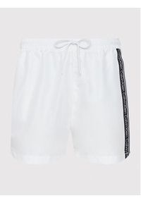 Calvin Klein Swimwear Szorty kąpielowe Medium Drawstringnos KM0KM00741 Biały Regular Fit. Kolor: biały. Materiał: syntetyk