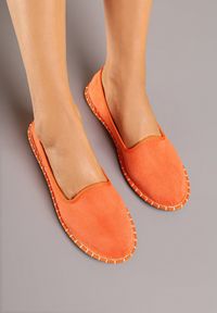 Born2be - Pomarańczowe Espadryle Balerinki z Ozdobnymi Przeszyciami Firavione. Okazja: na co dzień, na imprezę. Kolor: pomarańczowy. Materiał: len. Sezon: lato. Styl: klasyczny, casual #6